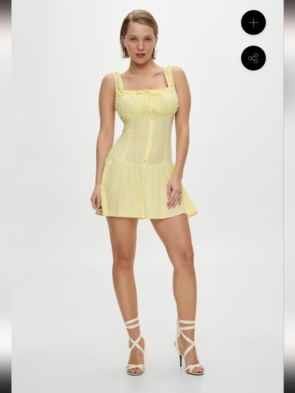 Frankies Bikinis Christa Ruffle Mini Dress (Sunflower)